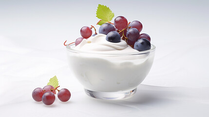 Savoring Veggie Delight: Yogurt and Grape Dessert"