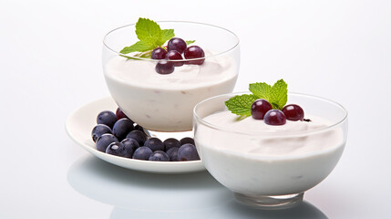 Savoring Veggie Delight: Yogurt and Grape Dessert"