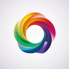 Obraz premium Schöne geometrische Form in RGB Regenbogenfarben futuristisches 3D Design, ai generativ