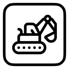 Editable excavator, tractor, machine, digger, loader vector icon. Construction, tools, industry. Part of a big icon set family. Perfect for web and app interfaces, presentations, infographics, etc