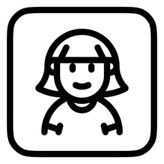 Editable woman with bob haircut avatar vector icon. User, profile, identity, persona. Part of a big icon set family. Perfect for web and app interfaces, presentations, infographics, etc