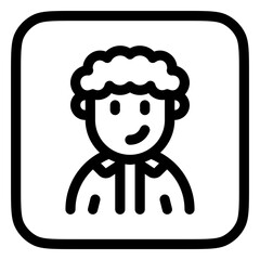 Editable person with curly hair avatar vector icon. User, profile, identity, persona. Part of a big icon set family. Perfect for web and app interfaces, presentations, infographics, etc