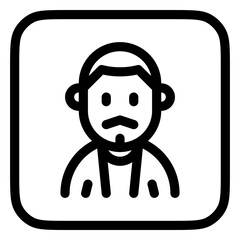 Editable man with buzz haircut and mustache avatar vector icon. User, profile, identity, persona. Part of a big icon set family. Perfect for web and app interfaces, presentations, infographics, etc