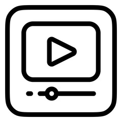 Editable video player, app, web, streaming vector icon. Movie, cinema, entertainment. Part of a big icon set family. Perfect for web and app interfaces, presentations, infographics, etc