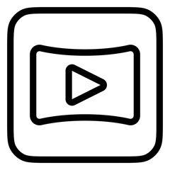 Editable curved wide screen, play video vector icon. Movie, cinema, entertainment. Part of a big icon set family. Perfect for web and app interfaces, presentations, infographics, etc