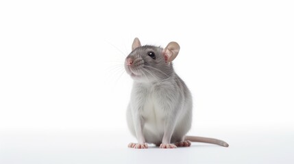 Rat on White Background. Animal, Mammal
