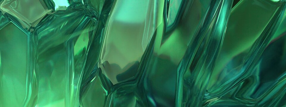 Power stone like emerald ore Fresh, beautiful, elegant and modern 3D Rendering abstract background