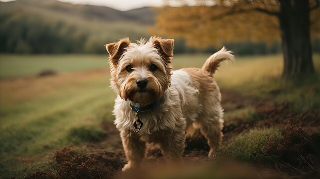 Glen of Imaal Terrier Dog,portrait of a dog ,Close-up portrait photography of Dog,Portrait of a little pet,cute brown dog at home,Portrait of a pet.
