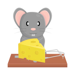 mousetrap and cheese illustration