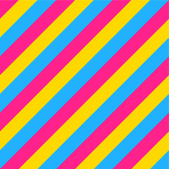 Obraz premium Colorful seamless pattern diagonal striped background with Pansexual flag colors.Wallpaper vector.