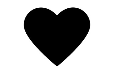 Black heart vector icon.