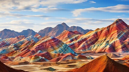 Most Beautiful colorful mountains in the world. rainbow color