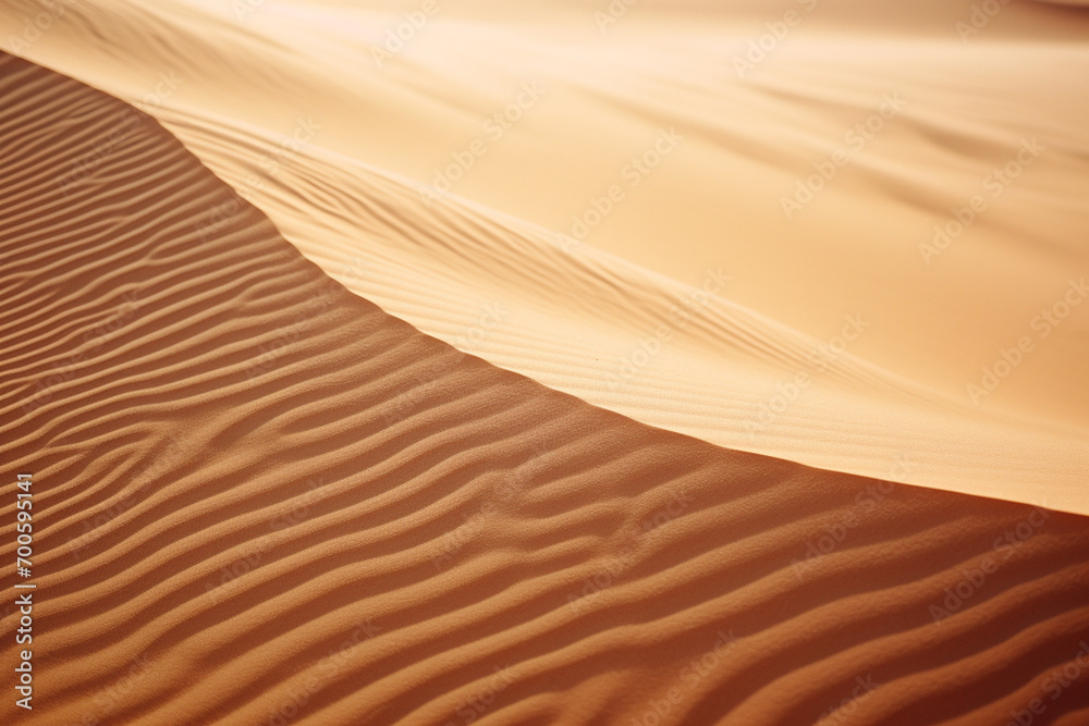 Poster The mesmerizing texture of sand dunes captured in macro, revealing the delicate ripples and patterns shaped by the wind over time.