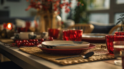 Lunar New Year table setting - generative AI