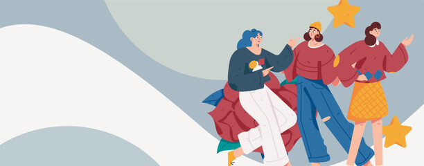 3.12 International Women's Day professional women flat character vector concept operation hand drawn illustration
