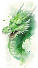 Naklejka premium A green dragon, Chinese new year 2024 background , Year of the Green Dragon.