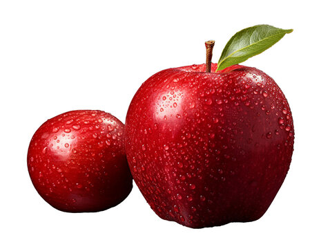 A Macopa Wax Apple Fruit and a half cut Macopa Wax Apple Fruit on white background