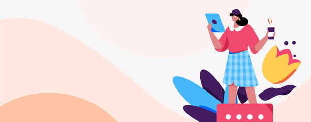 3.12 International Women's Day professional women flat character vector concept operation hand drawn illustration
