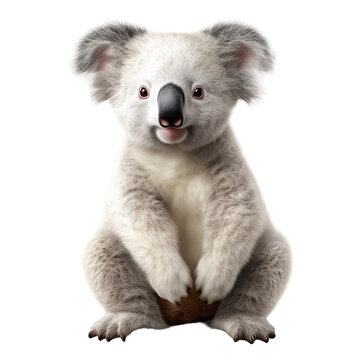 Koala animal, isolated on transparent or white background