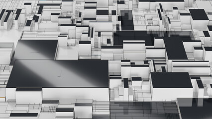 Abstract white technology background. 3d render.