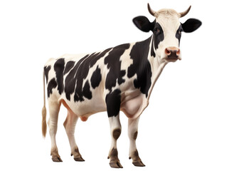 Cow standing isolated on transparent of white background