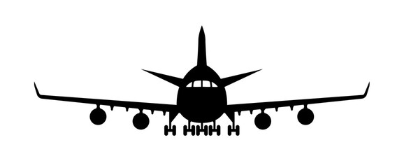 Icon of an airplane on a white background
