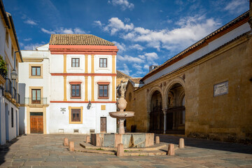 View of the popular Plaza del Potro, declared a site of cultural interest in Córdoba, Andalusia, Spain