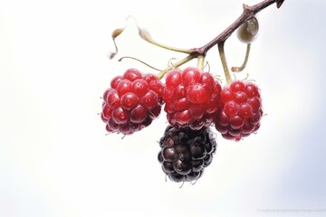 ripe berry on white. Generative AI