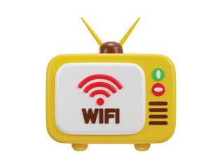 retro tv with antenna and switcher for the wifi signal network concept 3d vector icon