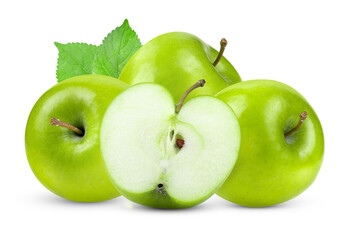 green apple isolated on  transparent png