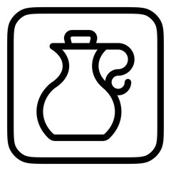 Editable water jug, liquid, container, olive oil vector icon. Wellness, spa, relaxation. Part of a big icon set family. Perfect for web and app interfaces, presentations, infographics, etc