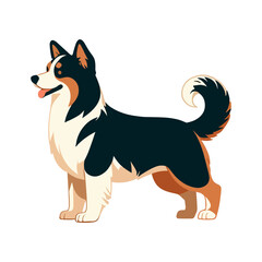 Dog flat design vector illustration.