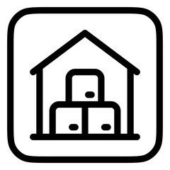 Editable warehouse vector icon. Shipping, delivery, e-commerce, transport, logistics. Part of a big icon set family. Perfect for web and app interfaces, presentations, infographics, etc