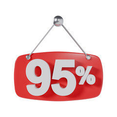 Obraz na płótnie Canvas Discounts and allowances Price tag 95 Percent Off 3d illustration