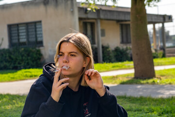 Fototapeta premium person with a cigarette