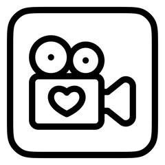Editable wedding video vector icon. Wedding, valentine, love, celebration. Part of a big icon set family. Perfect for web and app interfaces, presentations, infographics, etc