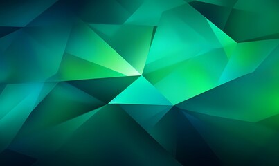 abstract green background with triangles - obrazy, fototapety, plakaty