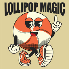 Lollipop Character Design With Slogan Lollipop magic