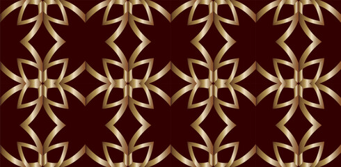 Abstract classic golden pattern. Abstract shape, geometric motif, basic pattern continuous background. For Wallpaper, presentation, background. Interior design.