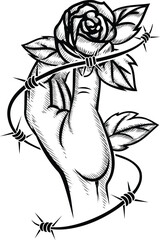 hand drawn illustration of a flower