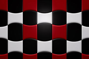 The background of the surface is black, red, white, arranged in an orderly manner.