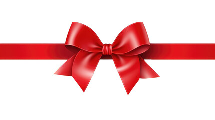 Fototapeta premium Red ribbon and bow isolated on white background.