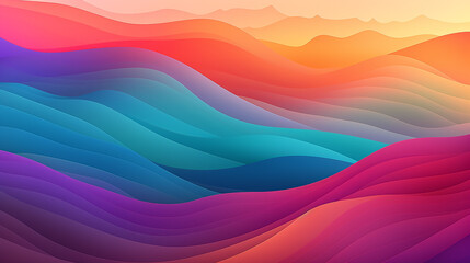 Colorful background of mountains. A Spectrum of multi colored background aligned  - obrazy, fototapety, plakaty
