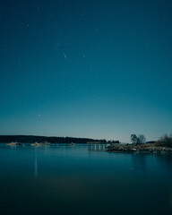 Night sky in Owls Head Harbor, Maine