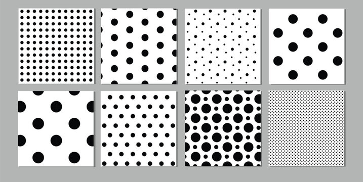 Polka dot pattern set vector