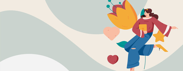 Happy Valentine's Day flat character vector concept business hand drawn illustration
