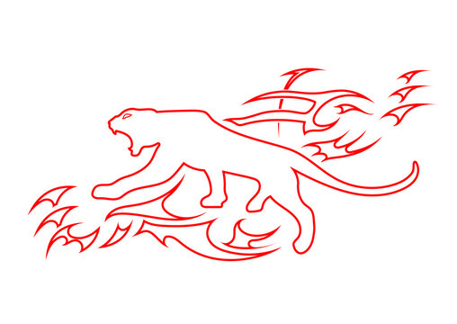 roaring mountain lion cougar puma symbol sticker