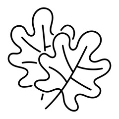 Obraz premium Brown Maple Leaf Concept, dry dead oak leaves for Thanksgiving Day Vector line icon Design, Harvest festival Symbol, Secular holiday Sign, Religious and cultural traditions Stock Illustration