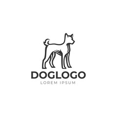 simple minimal dog logo template