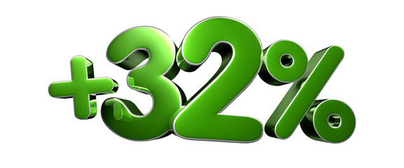 plus 32 Percent 3d illustration. Special Offer plus 32 Percent Discount Tag. Advertising signs. Product design. Product sales.